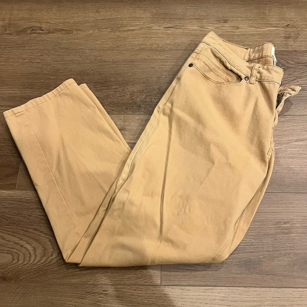 Barbell Apparel Straight Leg Jeans Mens 32/33 X 28 Khaki Stretch Khaki Pants - Picture 2 of 4